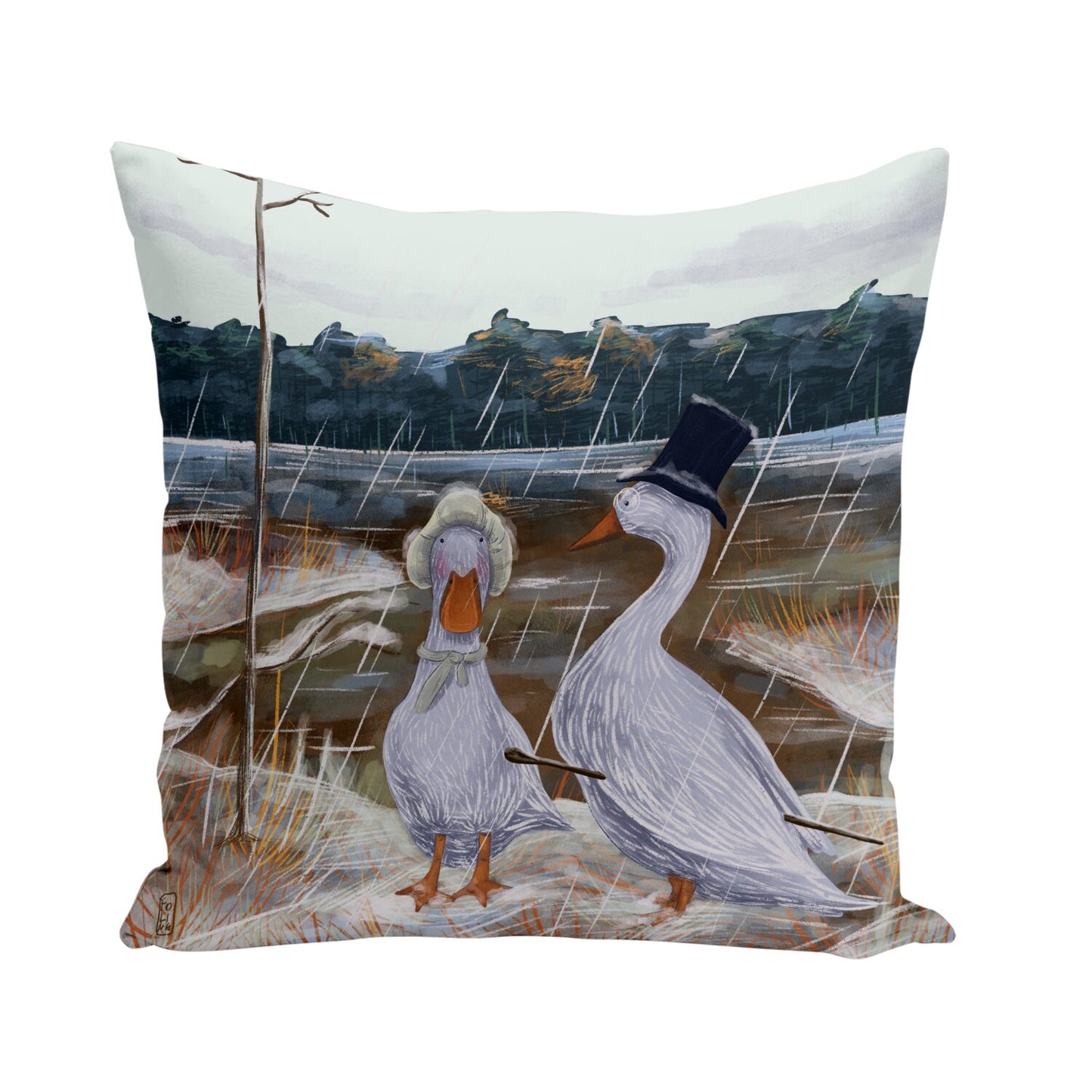 Coussin - Promenade des Oies romantiques