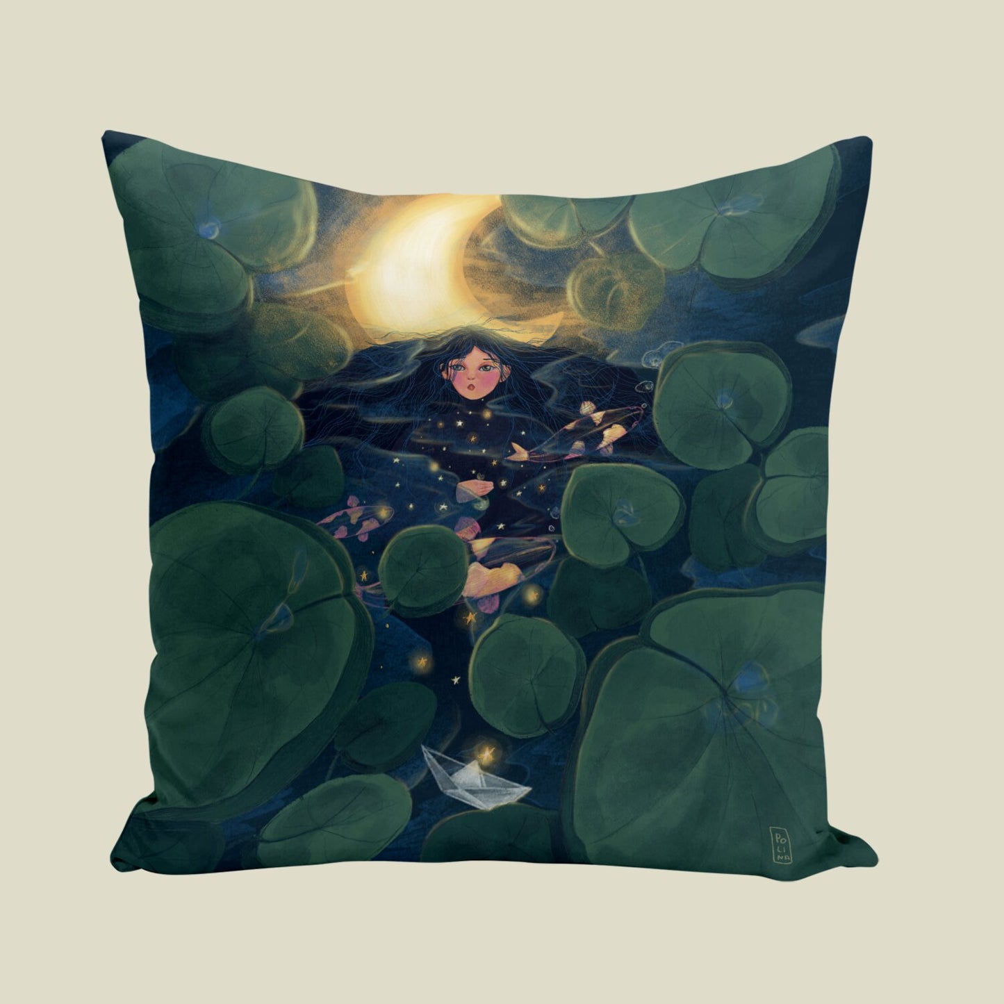 Coussin - La lune dans les bras de la nuit