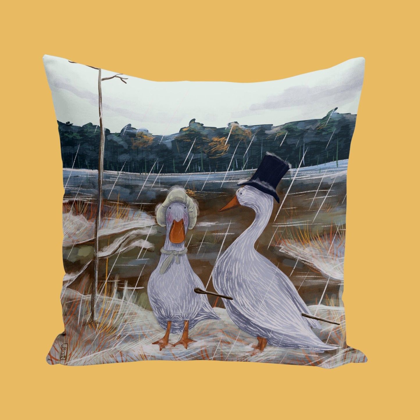 Coussin - Promenade des Oies romantiques
