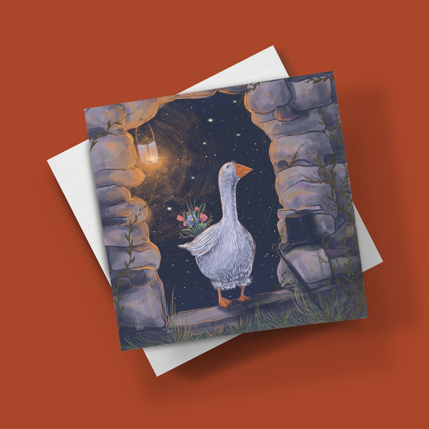 Postcard - The Romantic Goose
