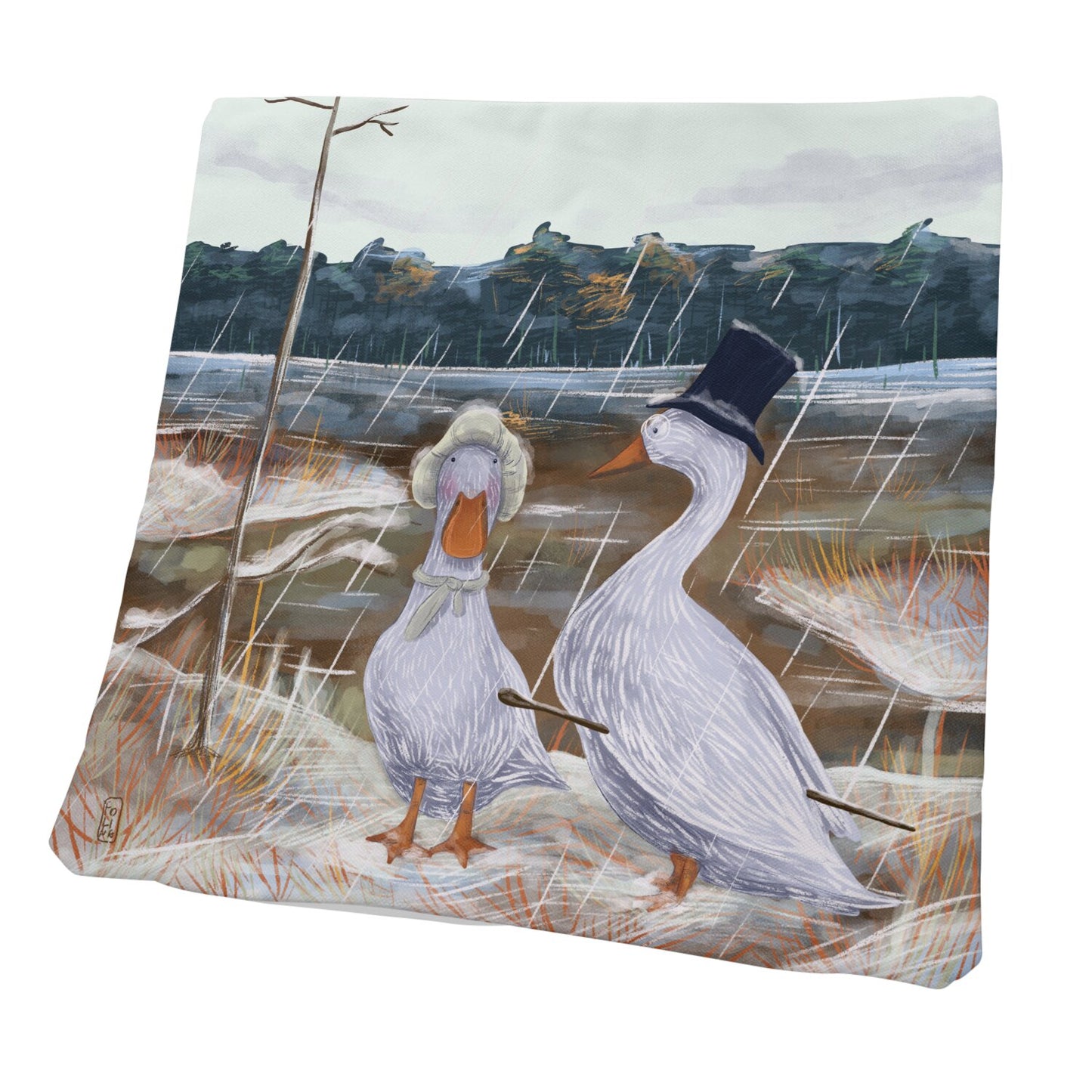 Coussin - Promenade des Oies romantiques