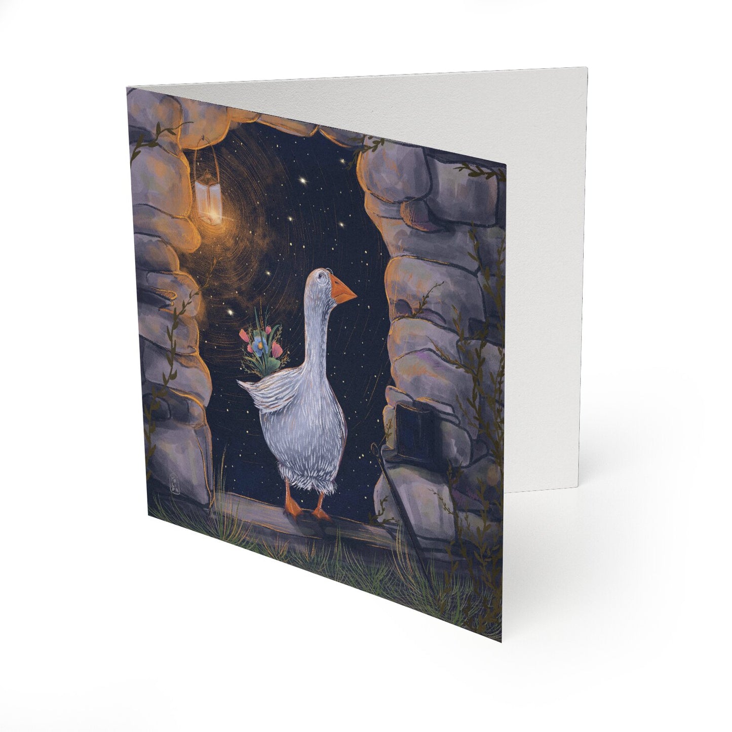 Postcard - The Romantic Goose