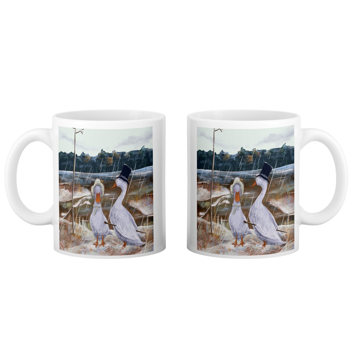 Mug Céramique - Promenade des Oies romantiques