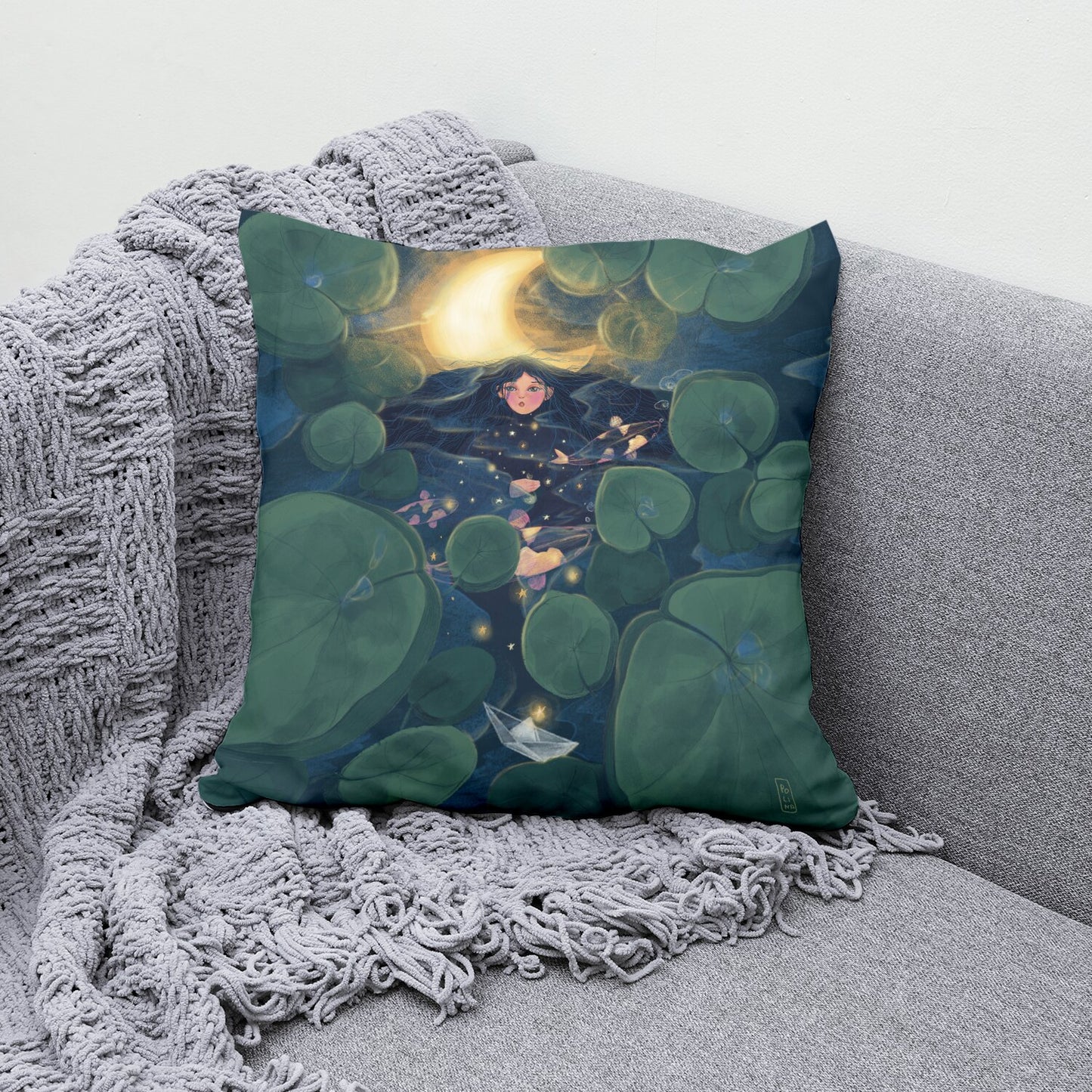 Coussin - La lune dans les bras de la nuit
