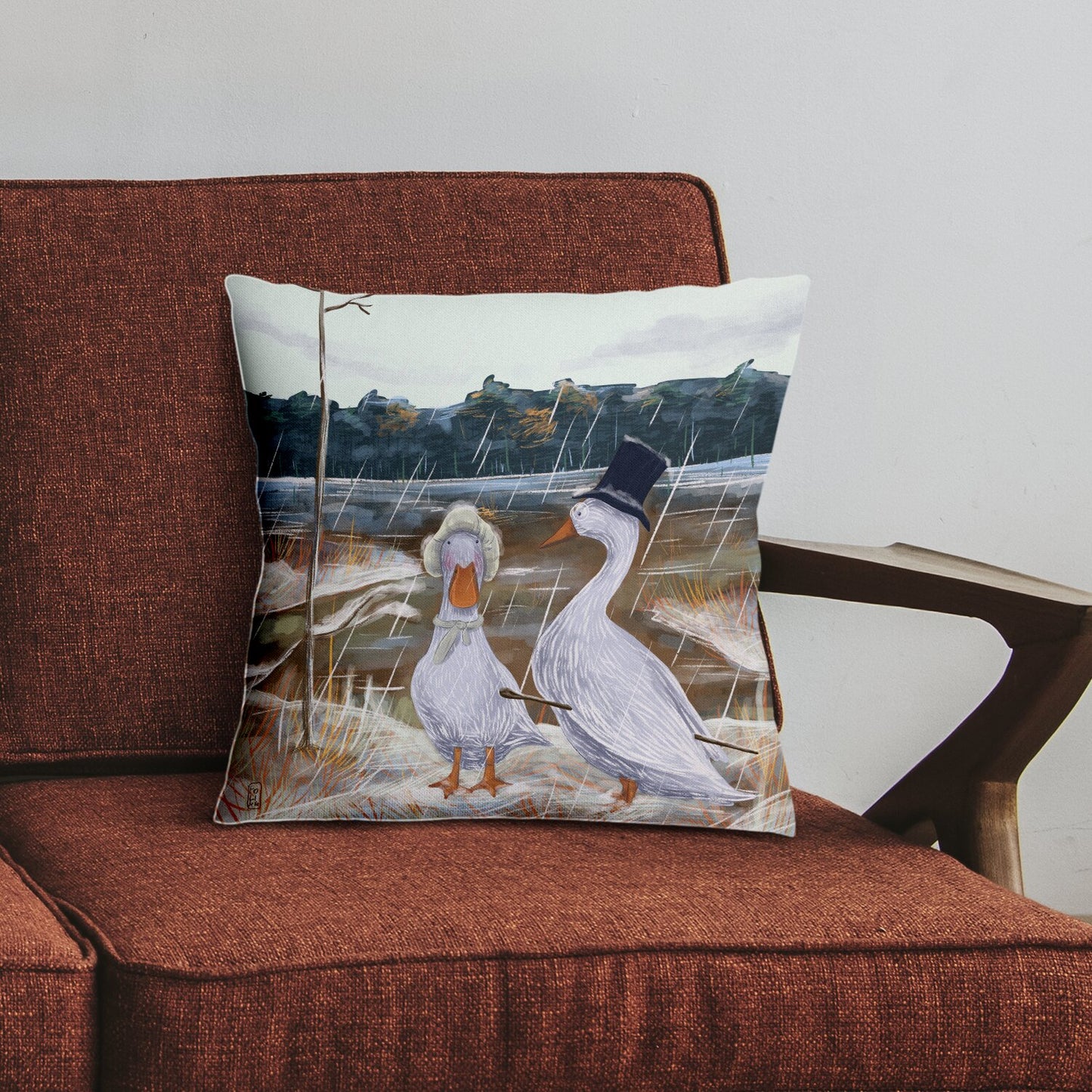 Coussin - Promenade des Oies romantiques
