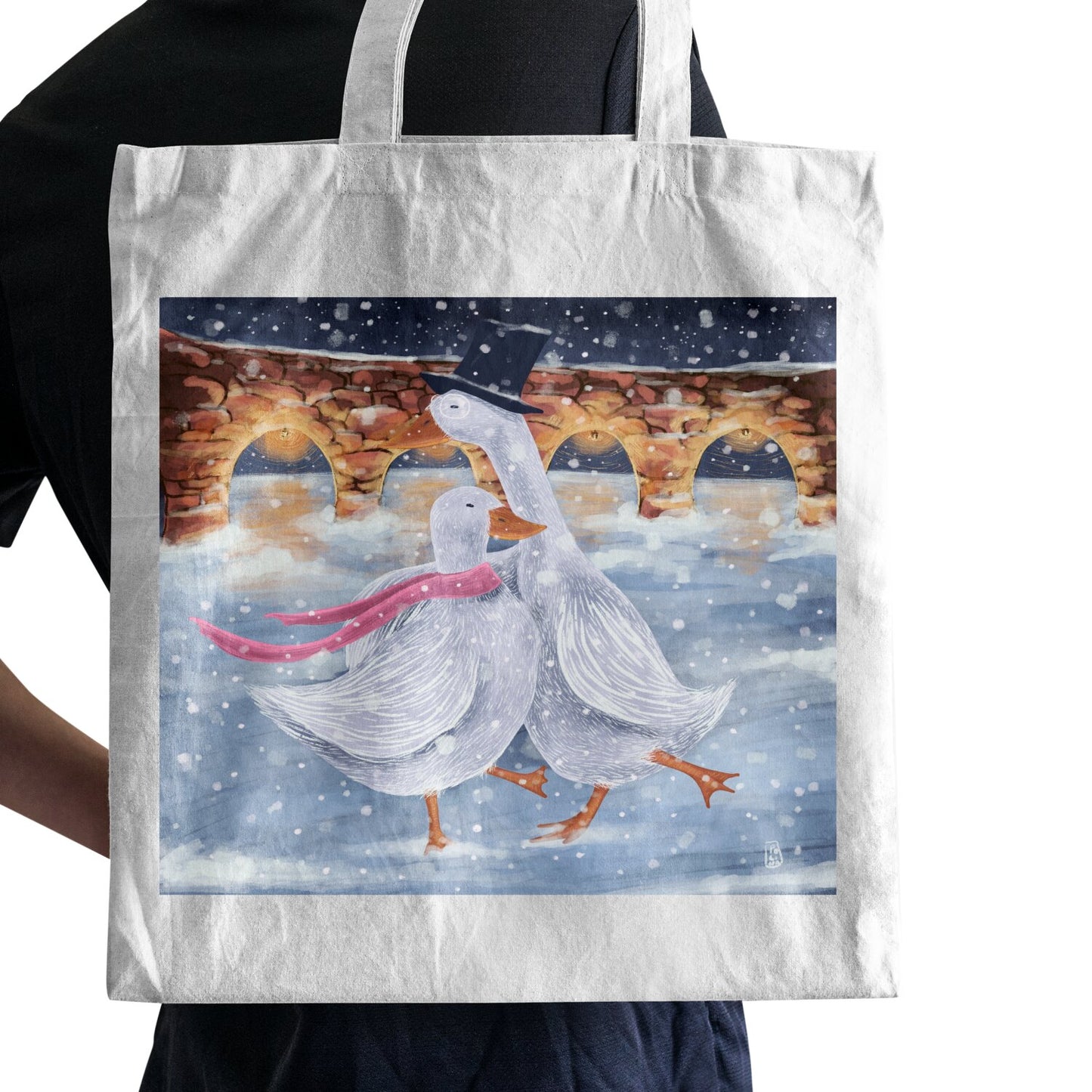 Tote Bag - Romantics at the ice rink