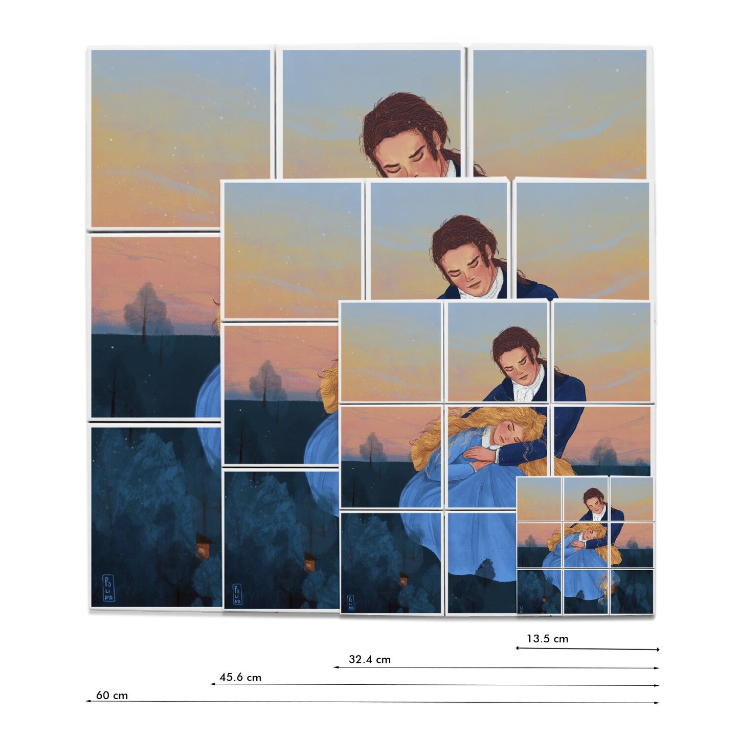 Ceramic Tiles - Dawn, Two Lovers, Night and Day