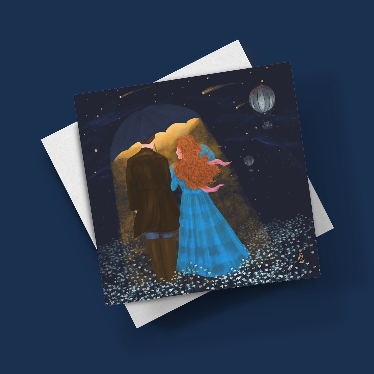 Postcard - Dawn, Two Lovers, Night and Day