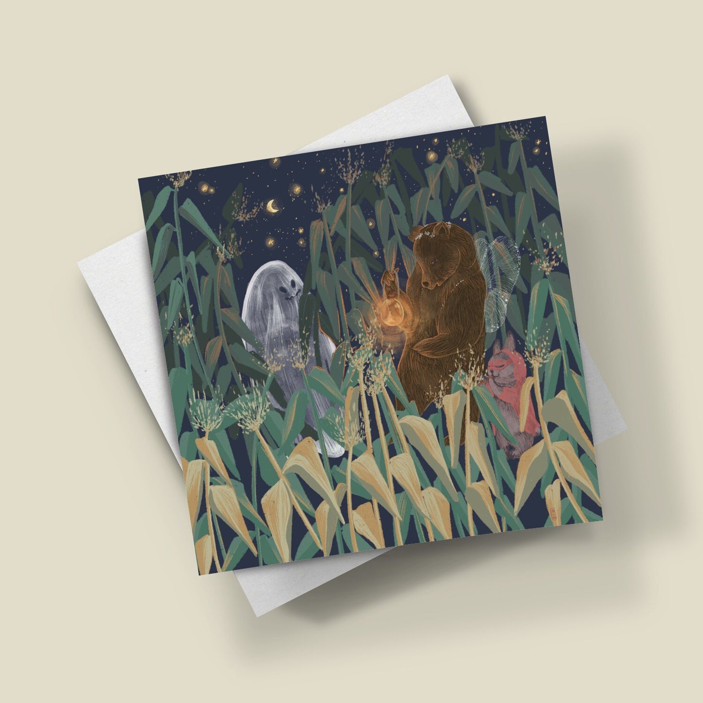 Postcard - Dawn, Two Lovers, Night and Day