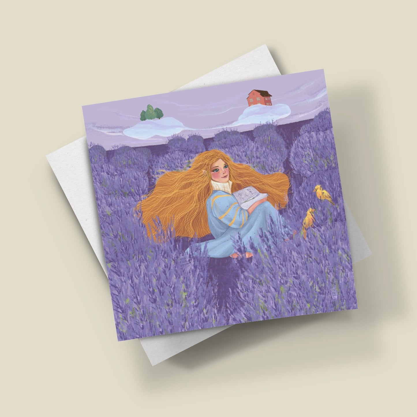 Carte postale - L'amoureuse et la lavande