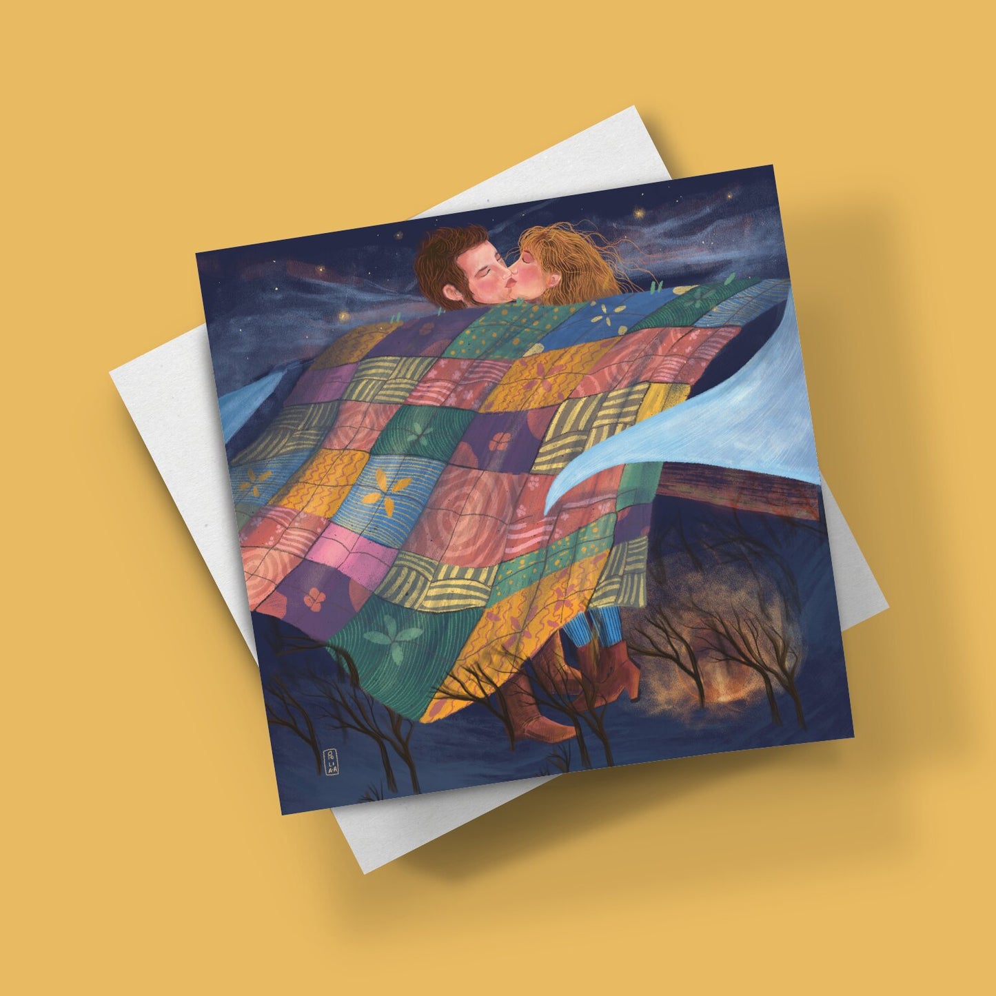 Postcard - Dawn, Two Lovers, Night and Day