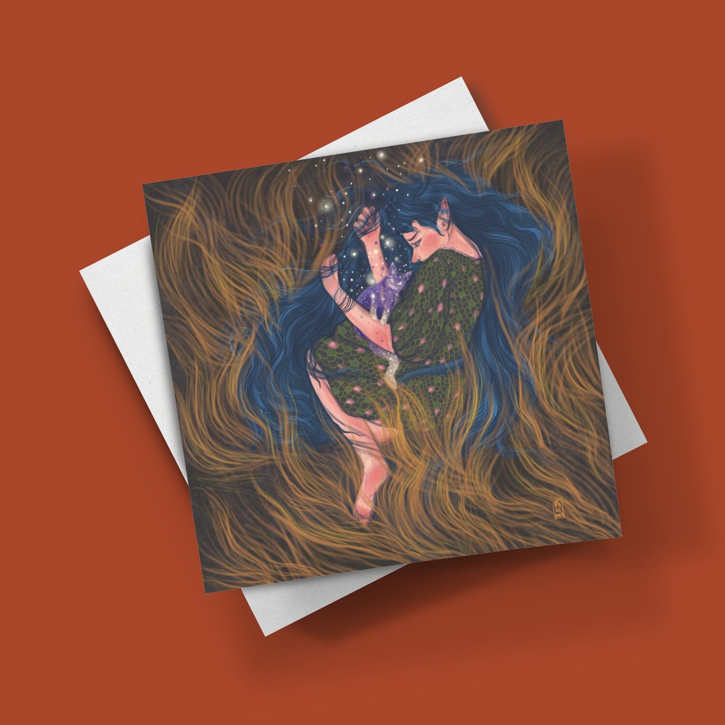 Postcard - Dawn, Two Lovers, Night and Day