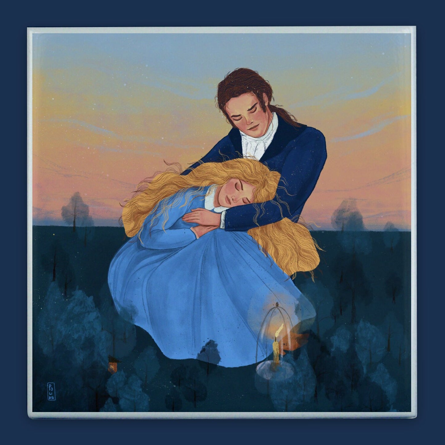 Ceramic Tiles - Dawn, Two Lovers, Night and Day