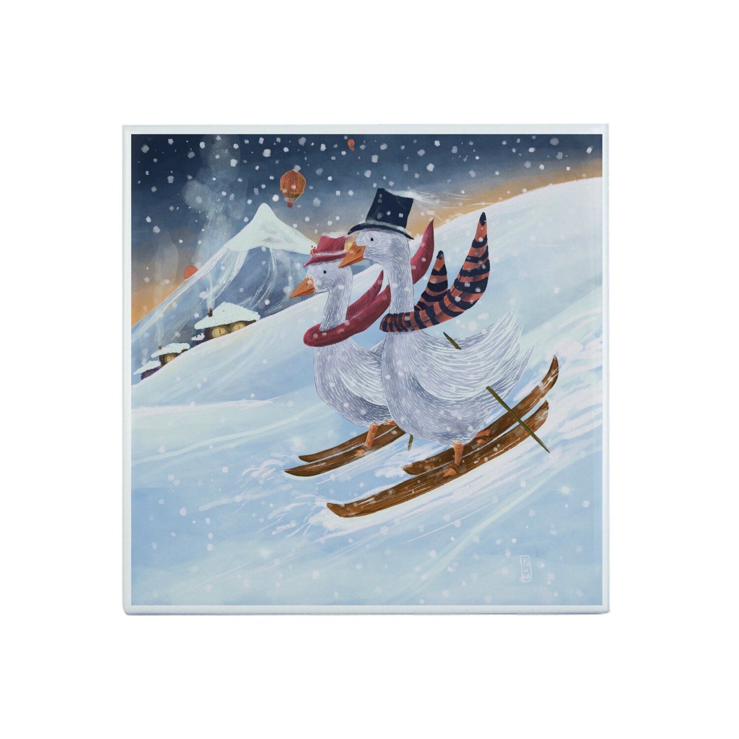Carreaux Ceramique - Ski dans les Montagnes