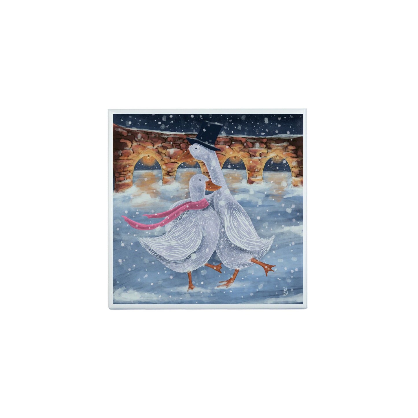 Ceramic Tiles - Romantics at the ice rink