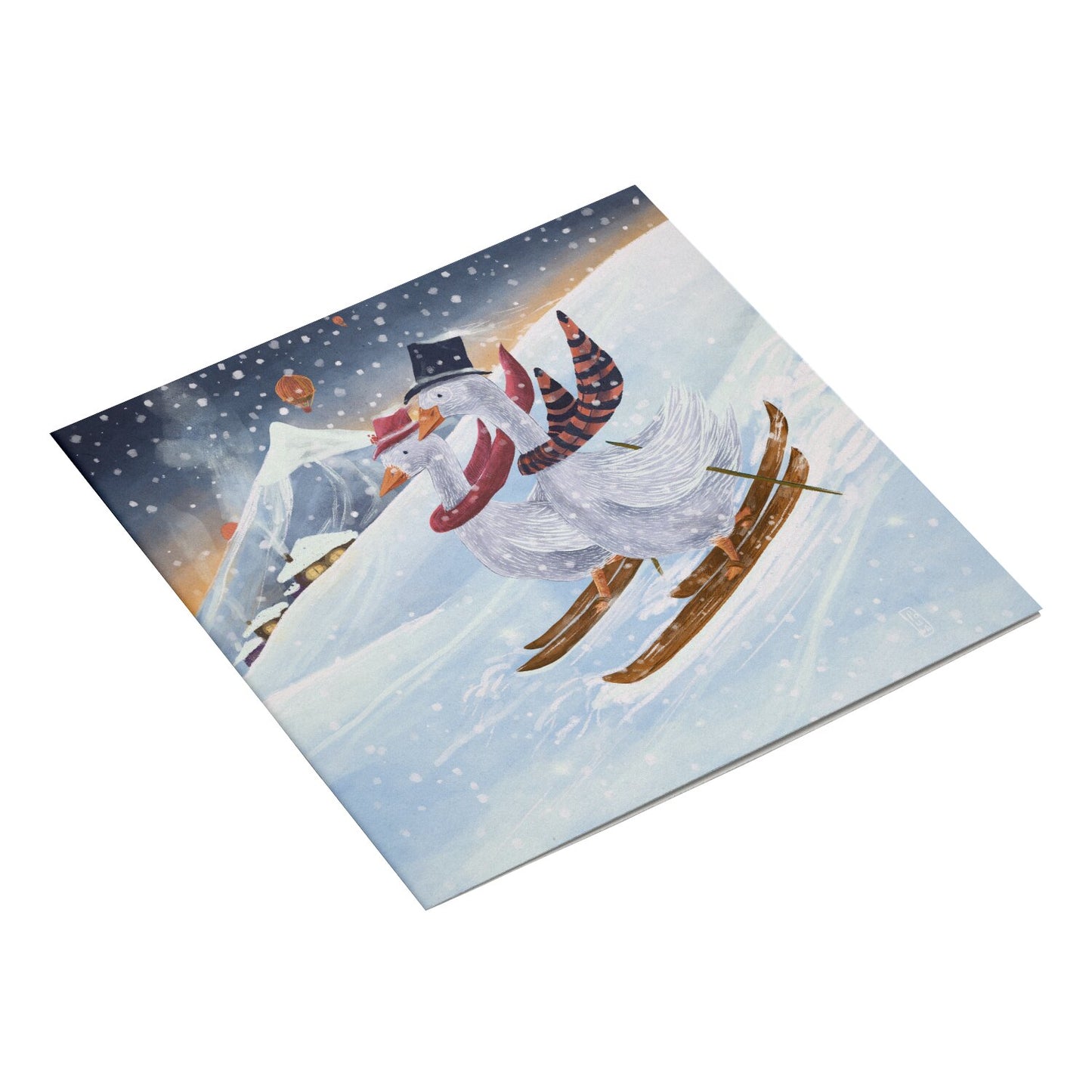 Postcard - Skiing in the Mountains