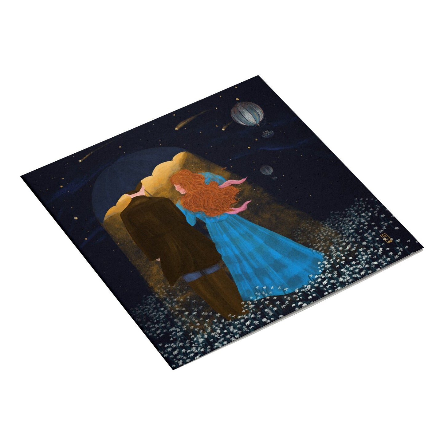 Postcard - Dawn, Two Lovers, Night and Day