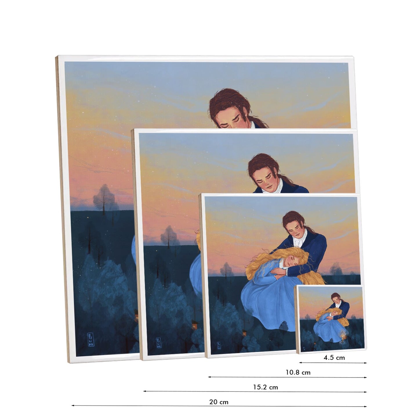 Ceramic Tiles - Dawn, Two Lovers, Night and Day