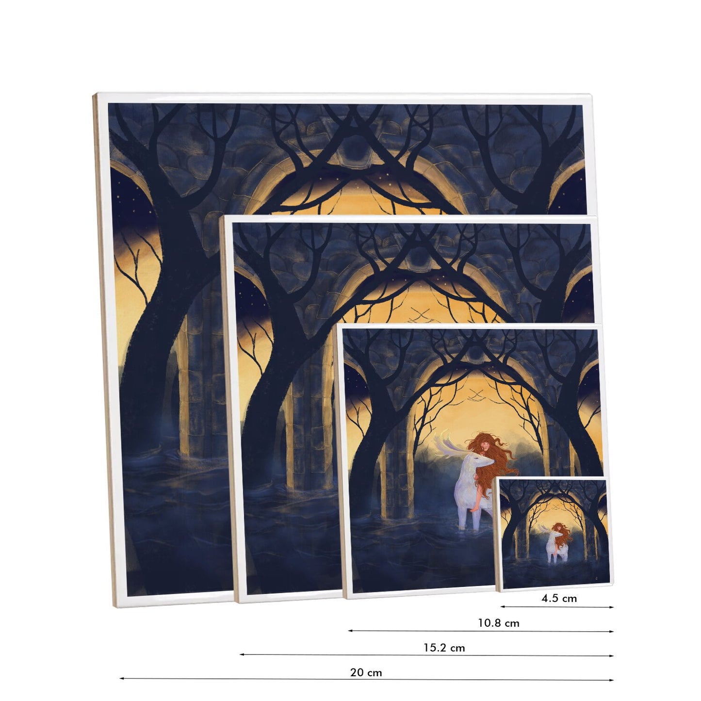 Ceramic Tiles - Dawn, Two Lovers, Night and Day