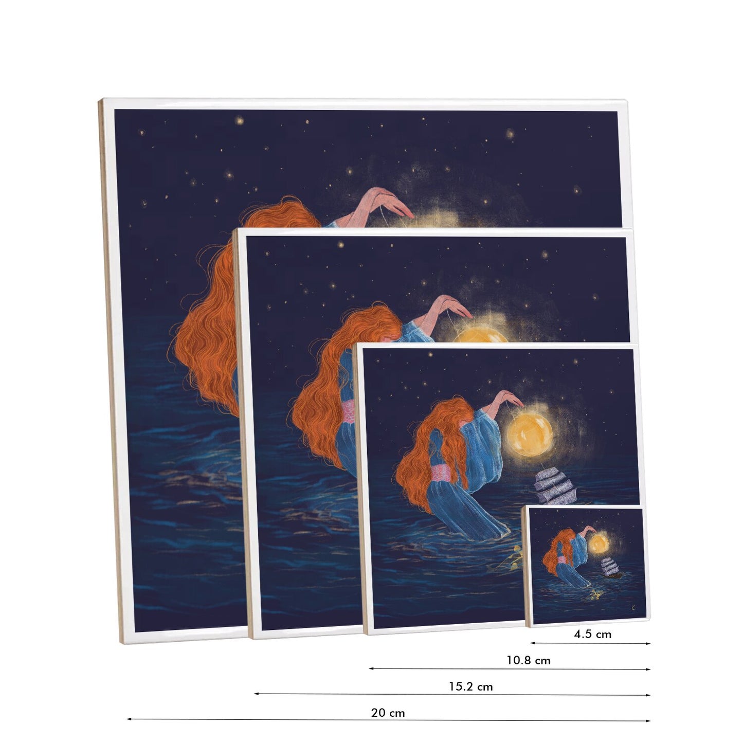 Ceramic Tiles - Dawn, Two Lovers, Night and Day