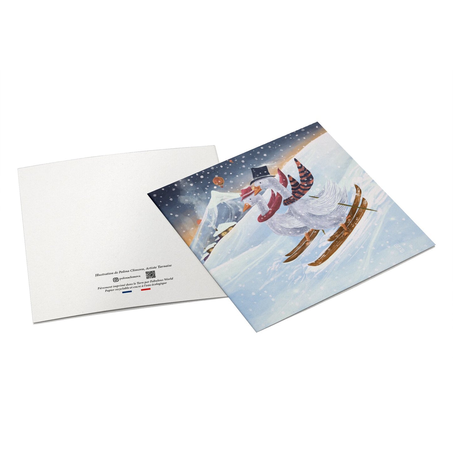 Postcard - Skiing in the Mountains
