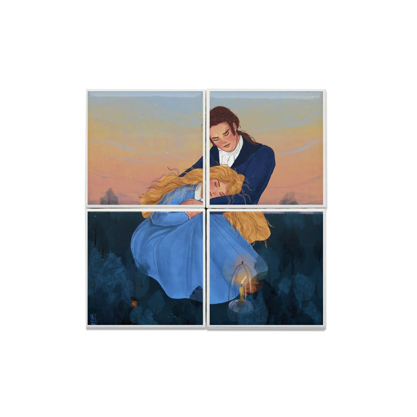 Ceramic Tiles - Dawn, Two Lovers, Night and Day