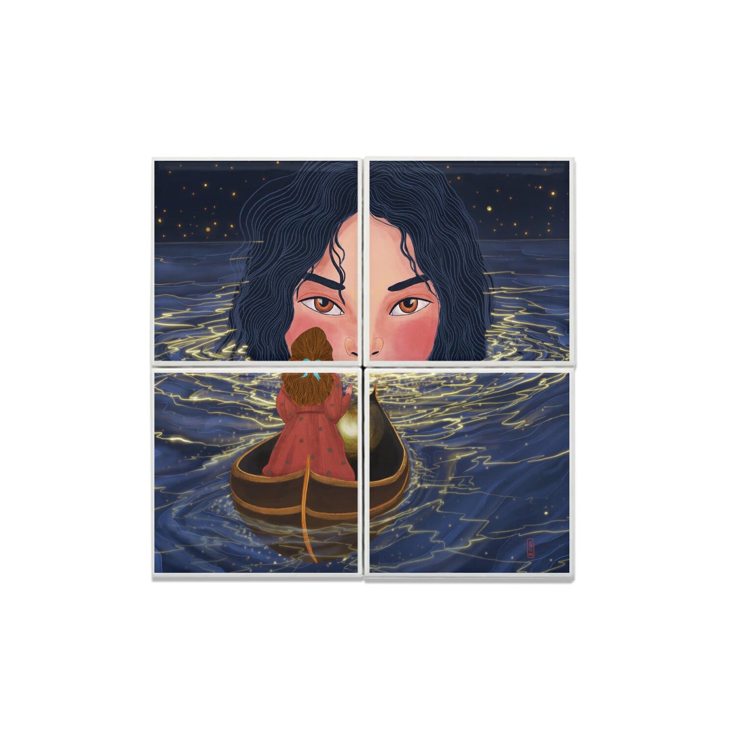 Ceramic Tiles - Dawn, Two Lovers, Night and Day