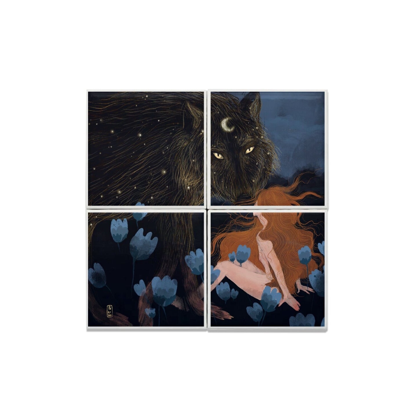 Ceramic Tiles - Dawn, Two Lovers, Night and Day