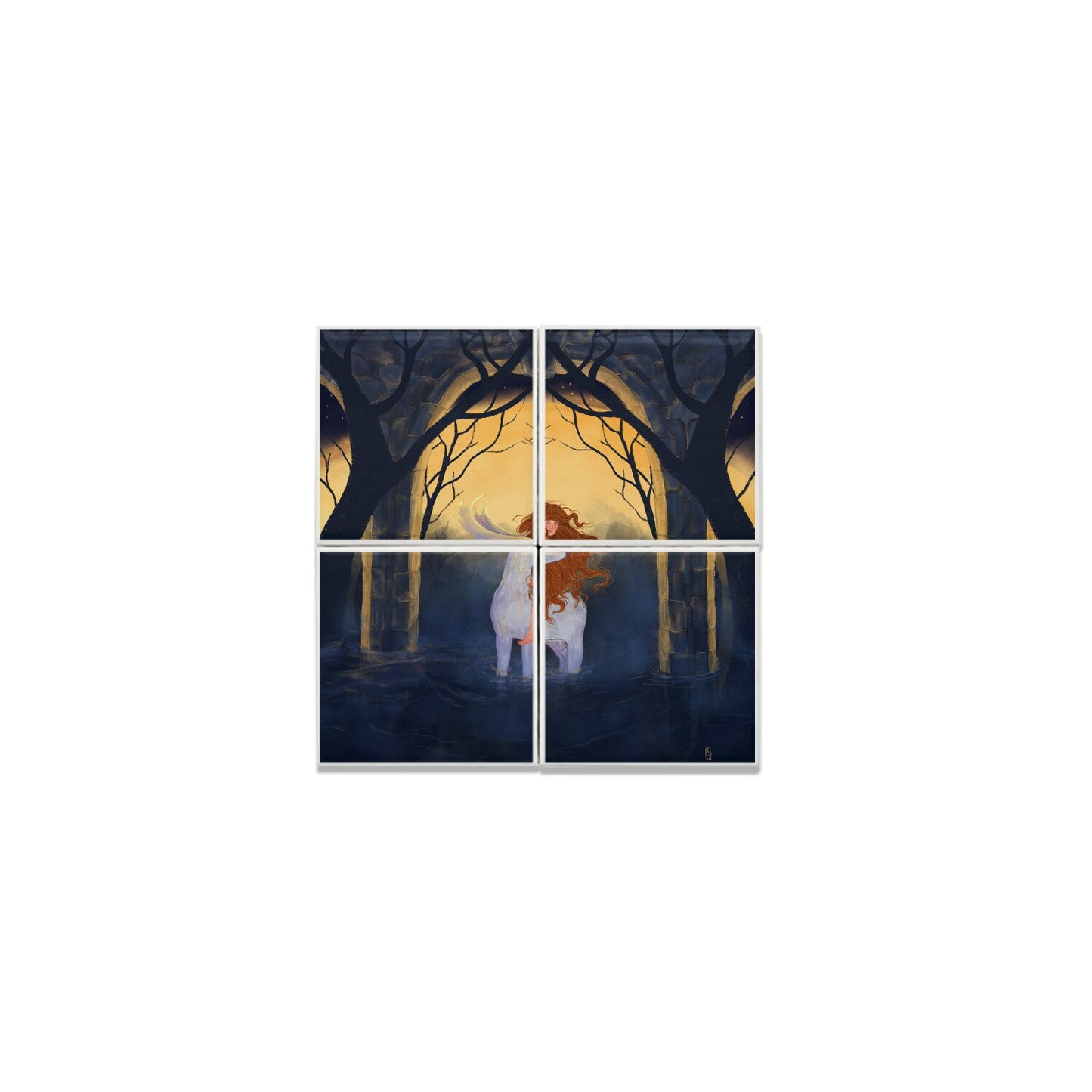 Ceramic Tiles - Dawn, Two Lovers, Night and Day