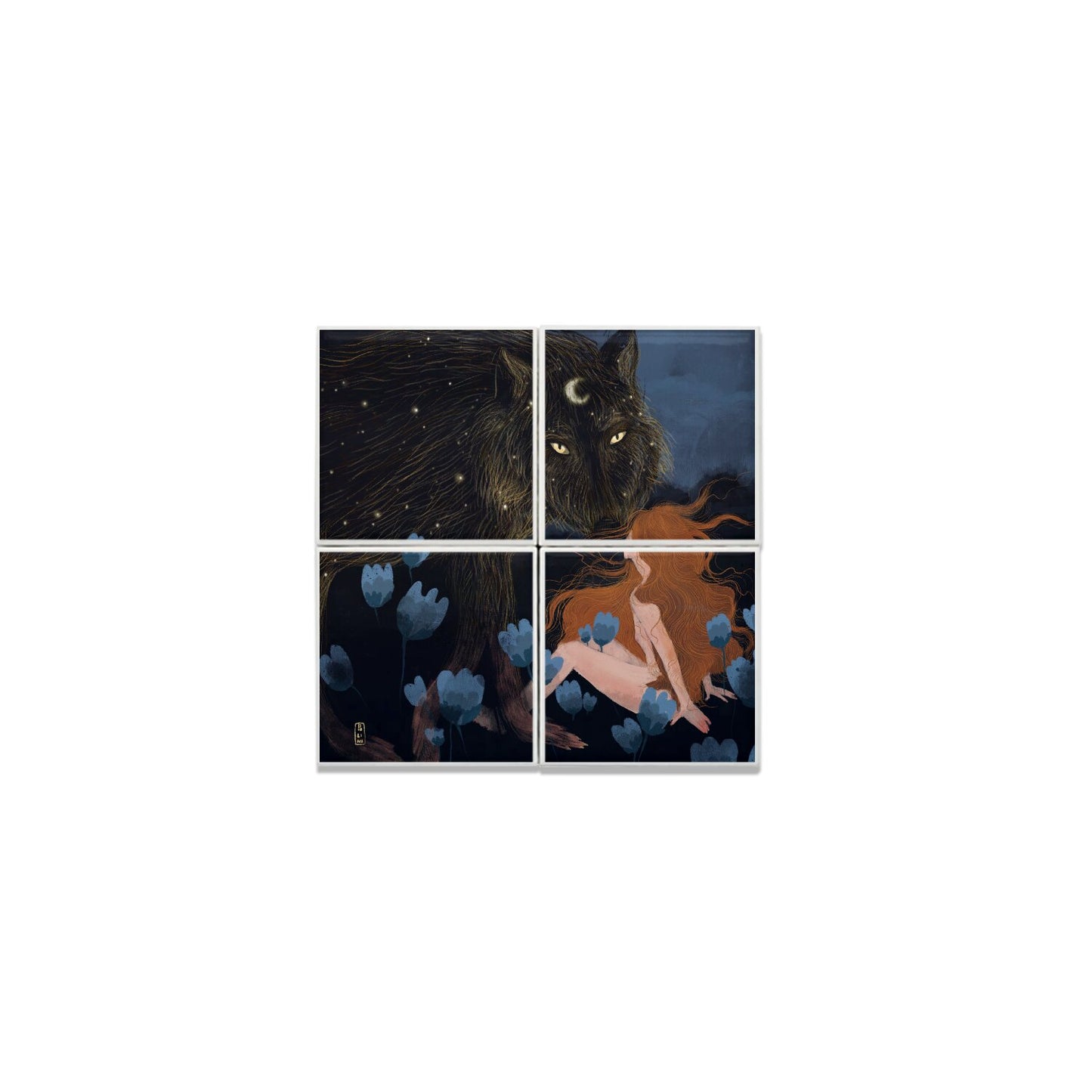 Ceramic Tiles - Dawn, Two Lovers, Night and Day