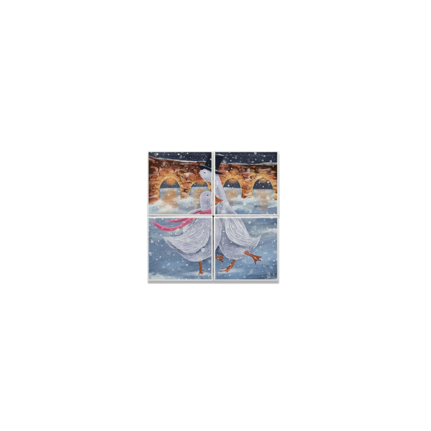 Ceramic Tiles - Romantics at the ice rink