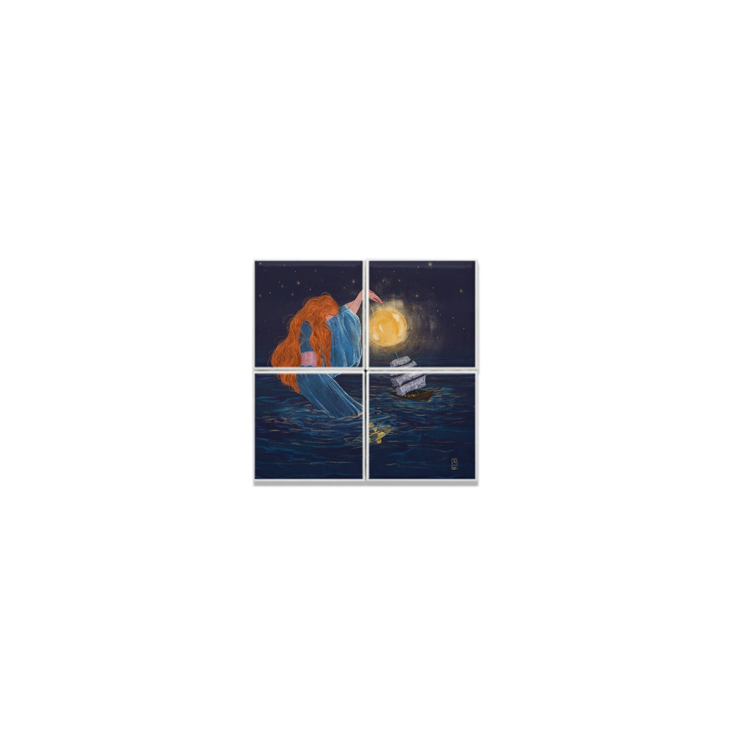 Ceramic Tiles - Dawn, Two Lovers, Night and Day