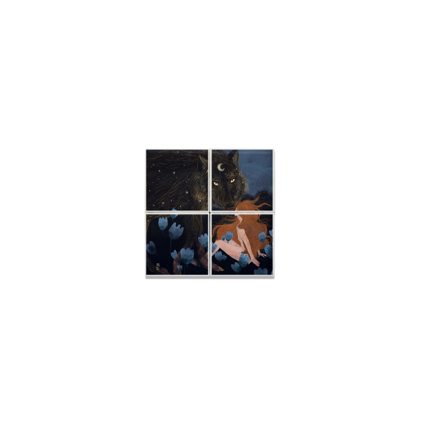 Ceramic Tiles - Dawn, Two Lovers, Night and Day