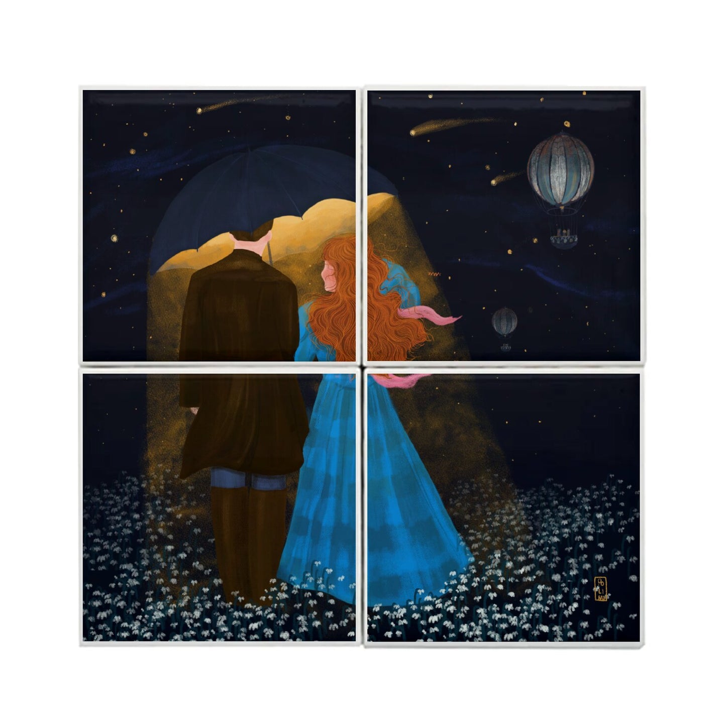 Carreaux Ceramique - Les amants nocturnes