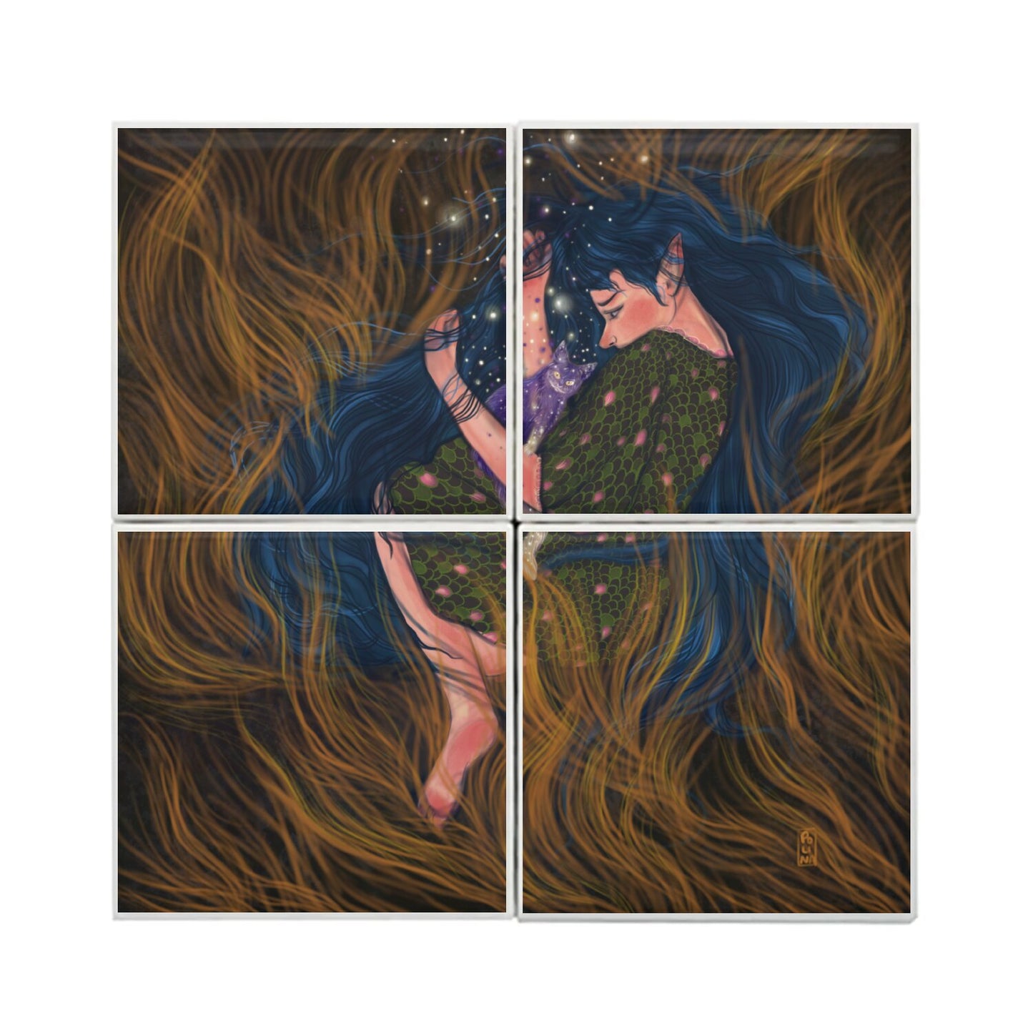Ceramic Tiles - Dawn, Two Lovers, Night and Day