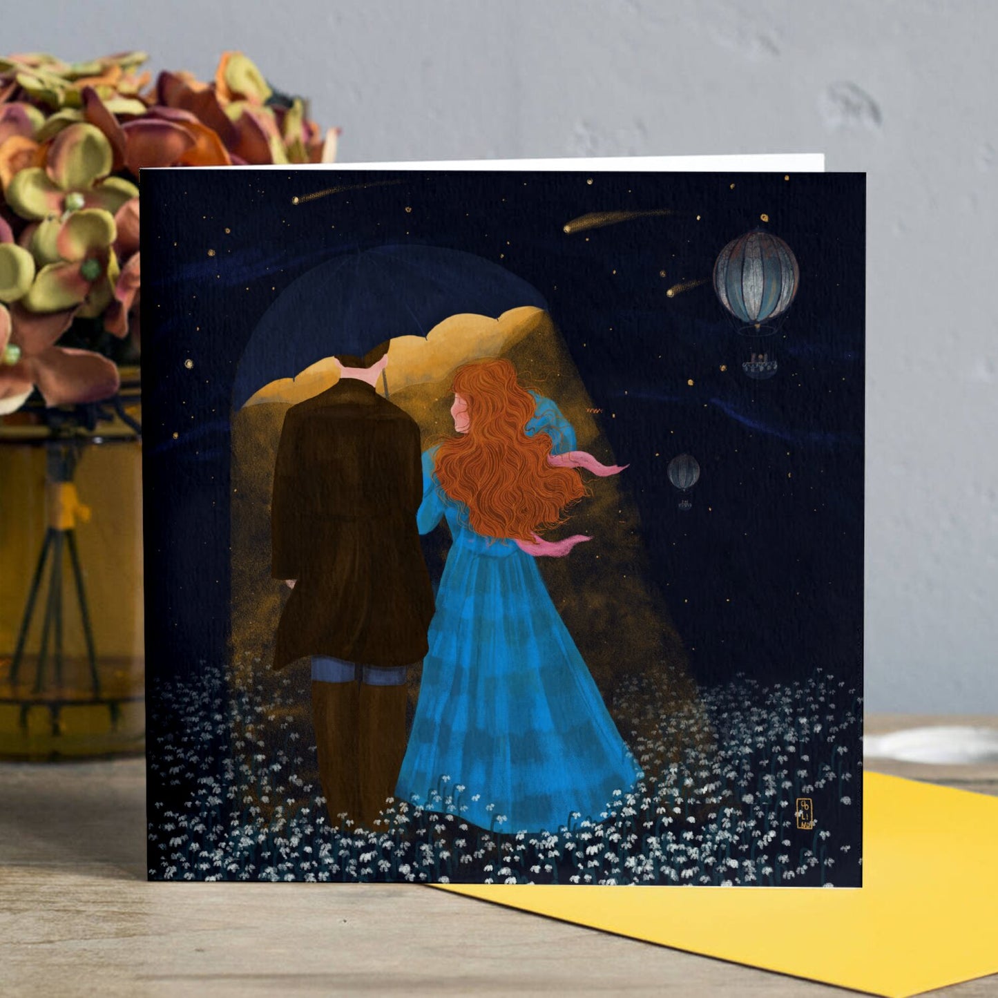 Postcard - Dawn, Two Lovers, Night and Day