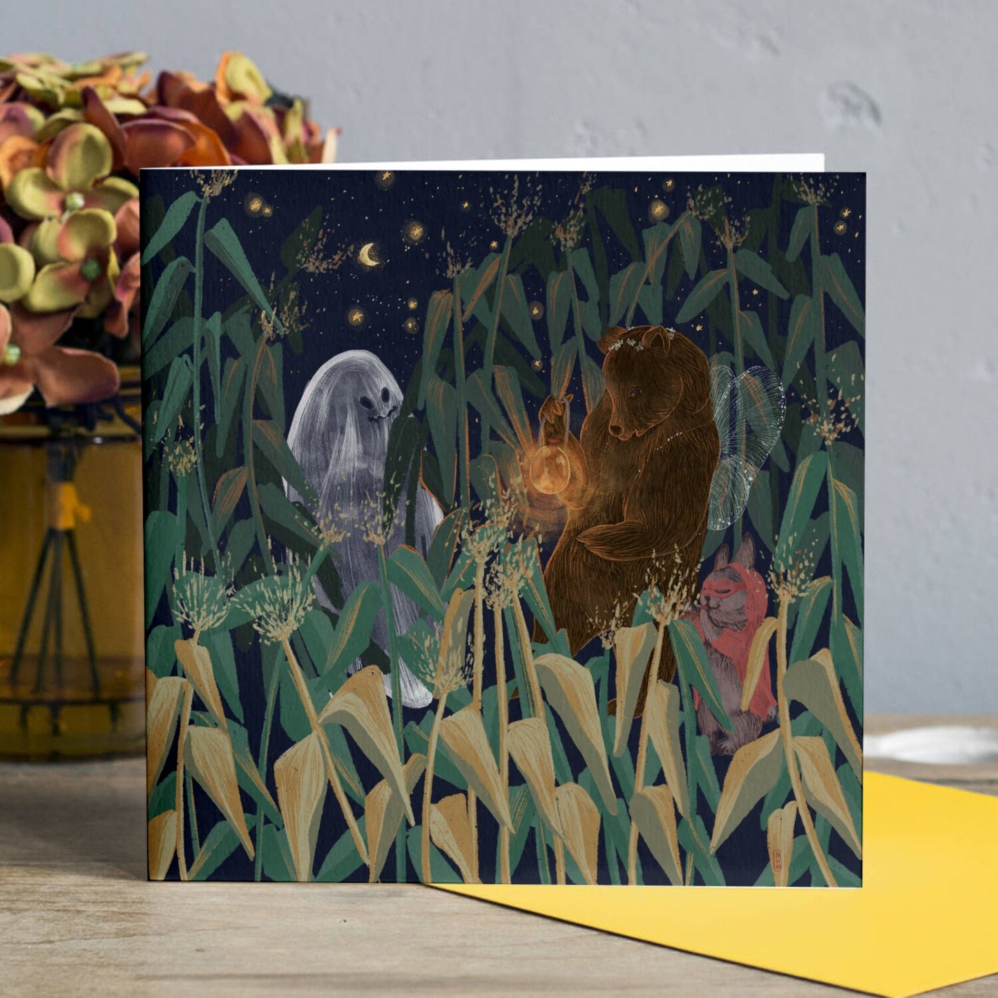 Postcard - Dawn, Two Lovers, Night and Day
