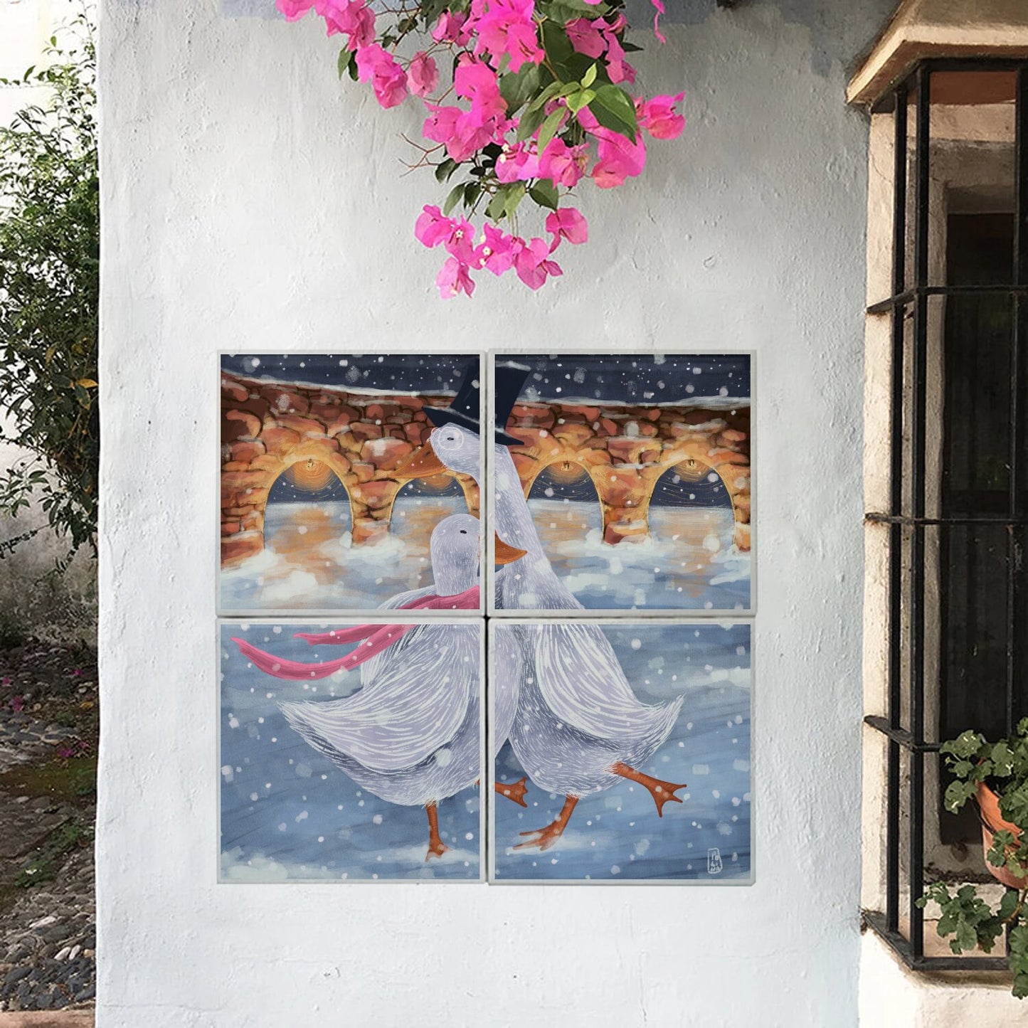Ceramic Tiles - Romantics at the ice rink