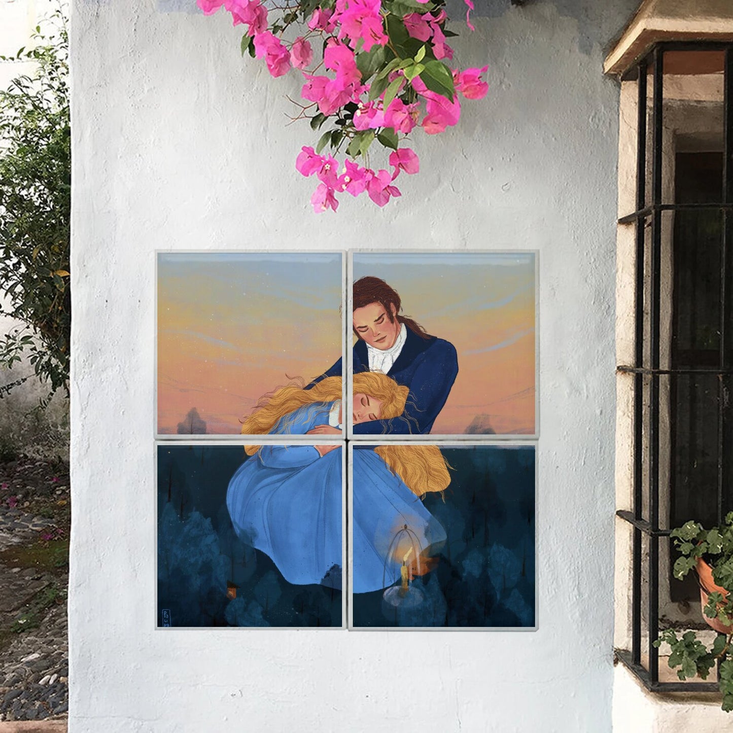 Ceramic Tiles - Dawn, Two Lovers, Night and Day