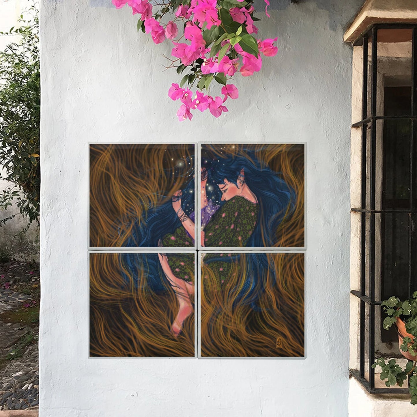 Ceramic Tiles - Dawn, Two Lovers, Night and Day