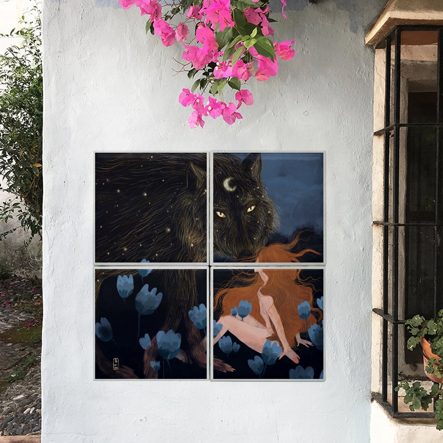 Ceramic Tiles - Dawn, Two Lovers, Night and Day
