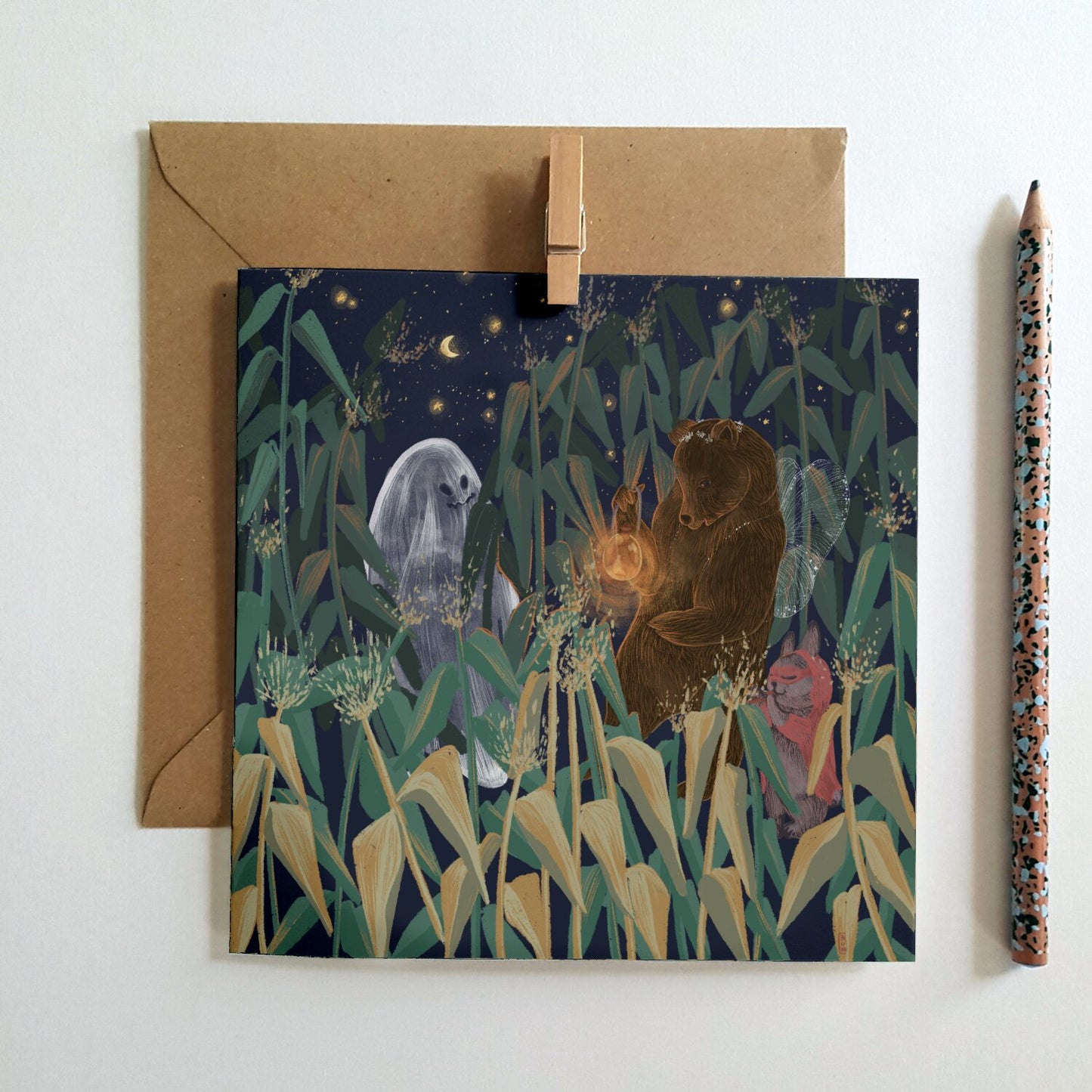 Postcard - Dawn, Two Lovers, Night and Day