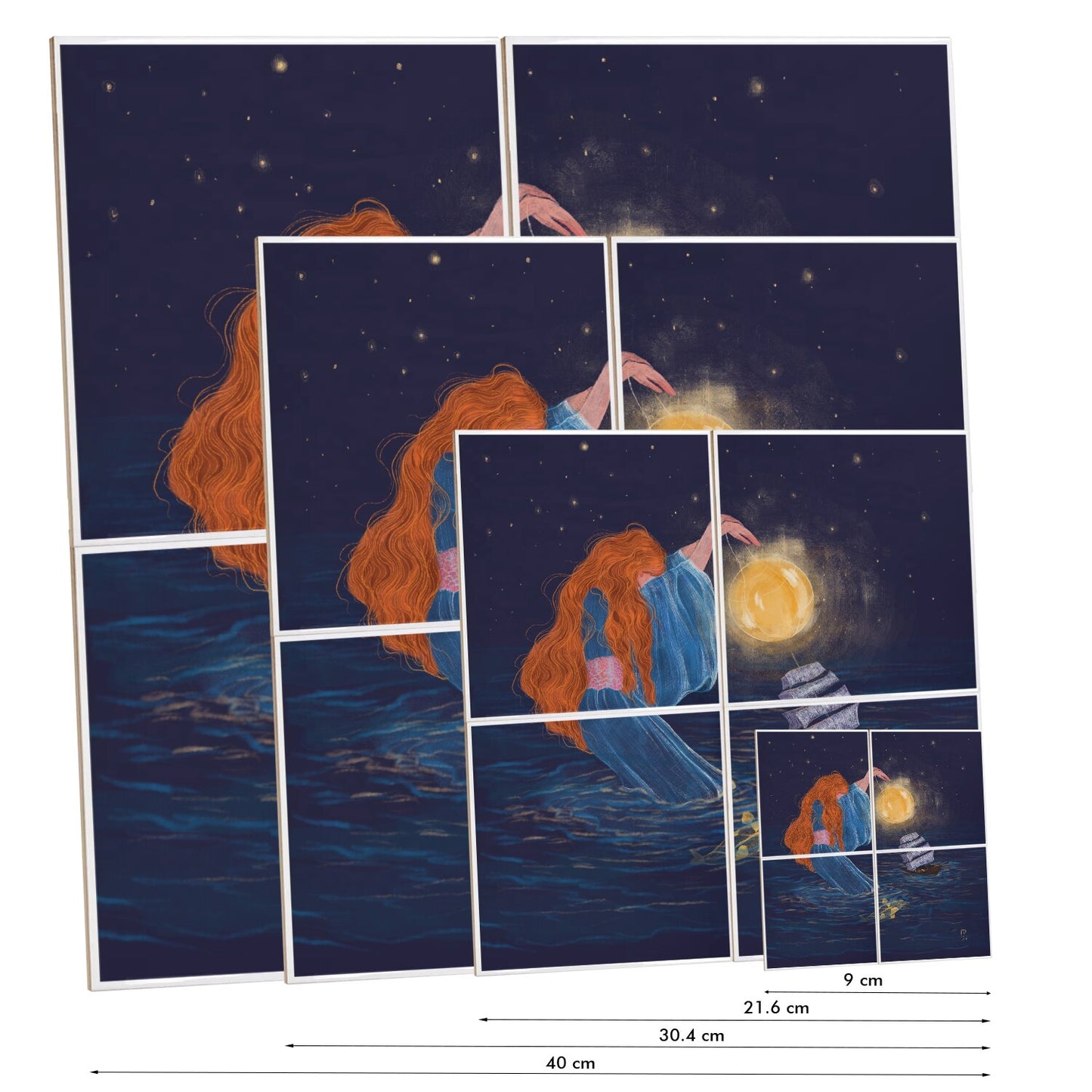 Ceramic Tiles - Dawn, Two Lovers, Night and Day