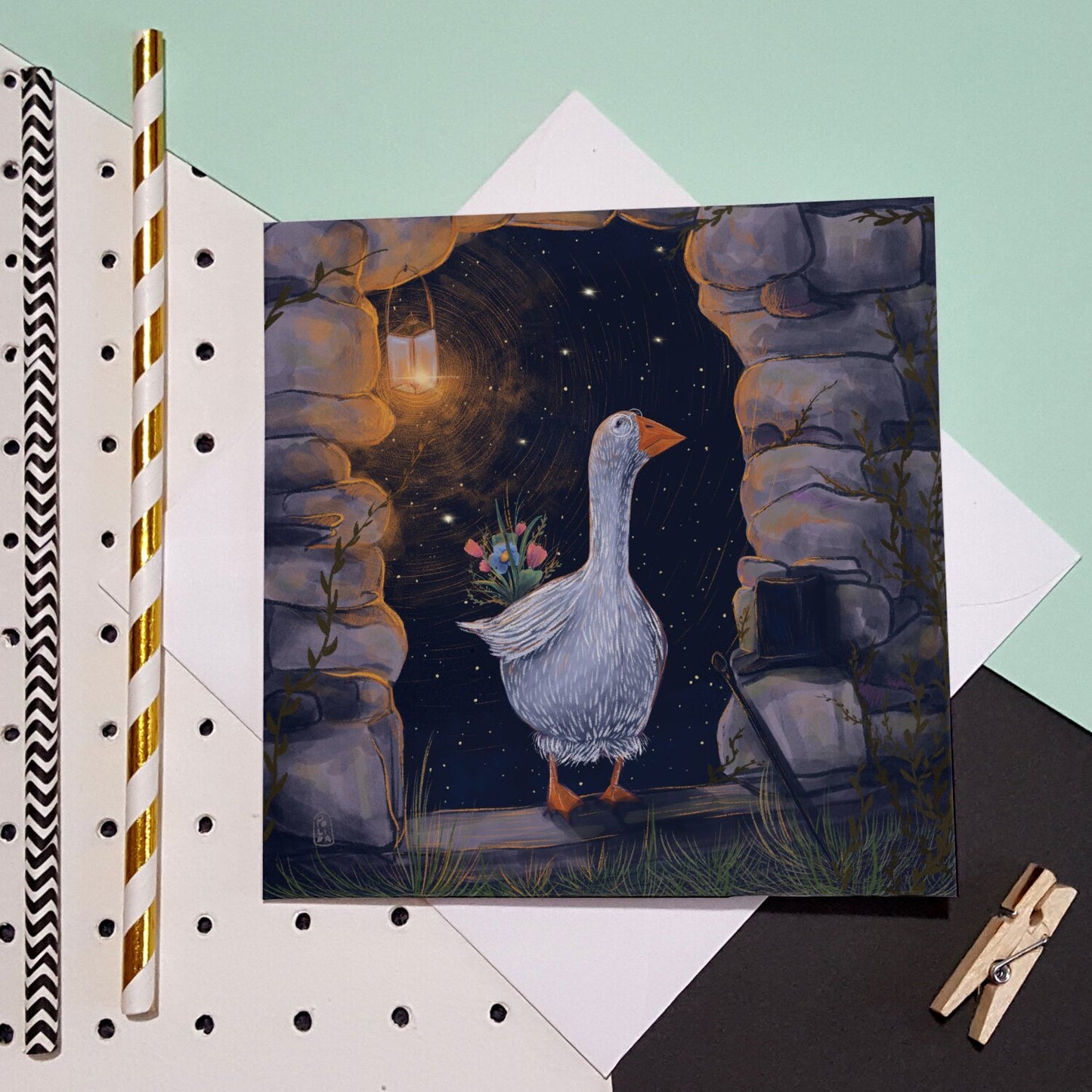 Carte postale - L'oie Romantique