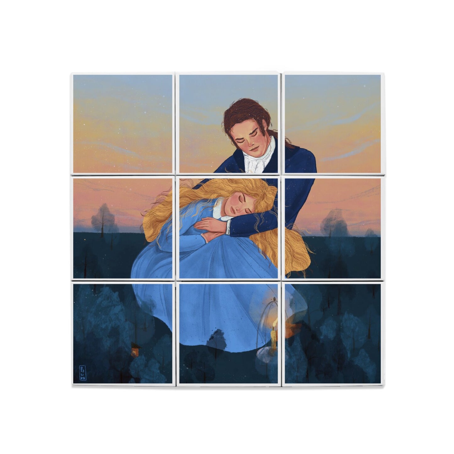 Ceramic Tiles - Dawn, Two Lovers, Night and Day