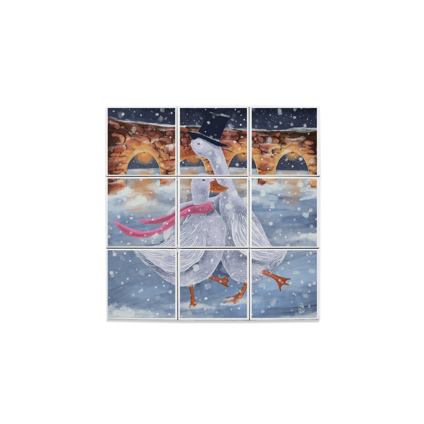 Ceramic Tiles - Romantics at the ice rink