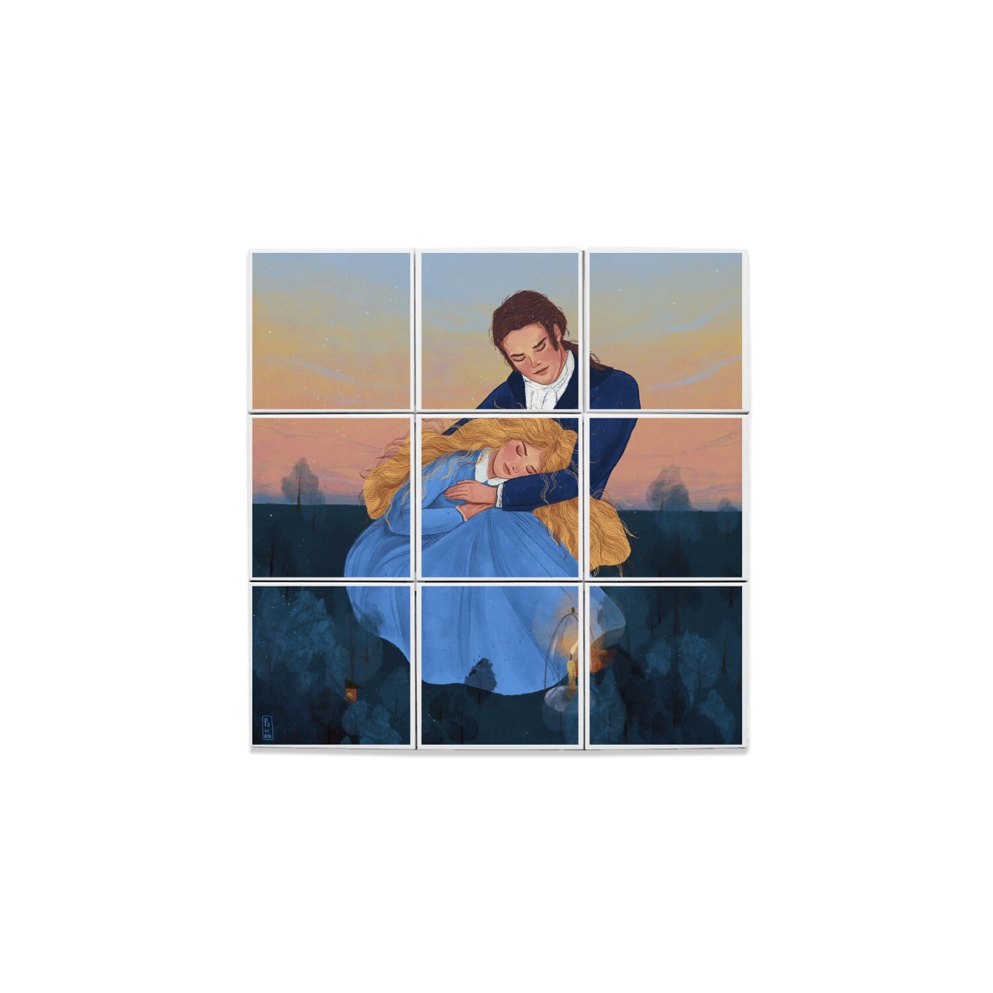 Ceramic Tiles - Dawn, Two Lovers, Night and Day