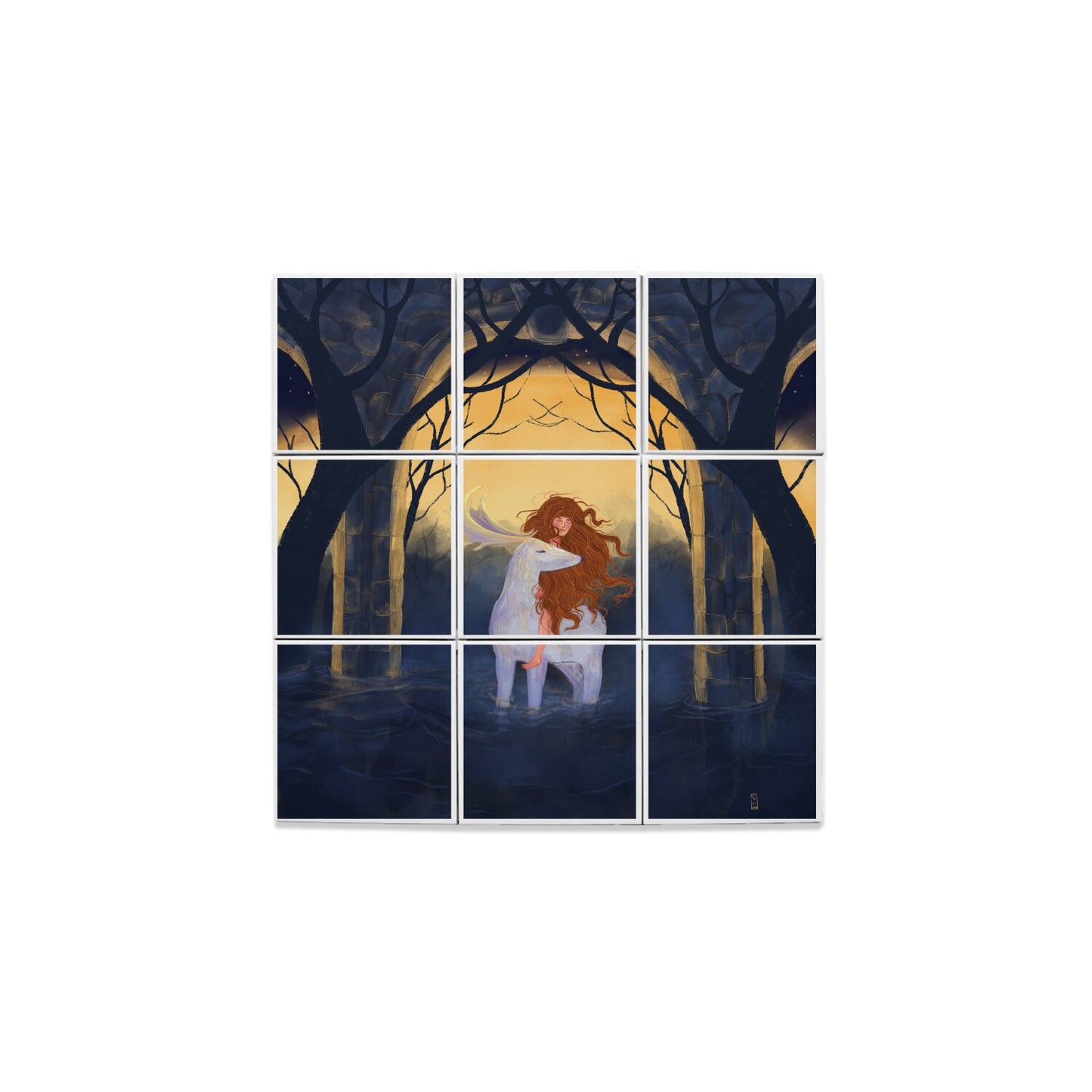 Ceramic Tiles - Dawn, Two Lovers, Night and Day
