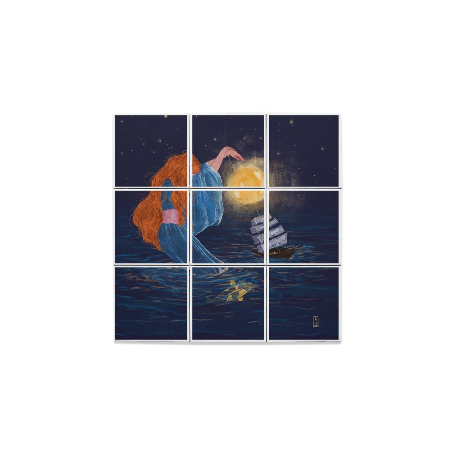 Ceramic Tiles - Dawn, Two Lovers, Night and Day