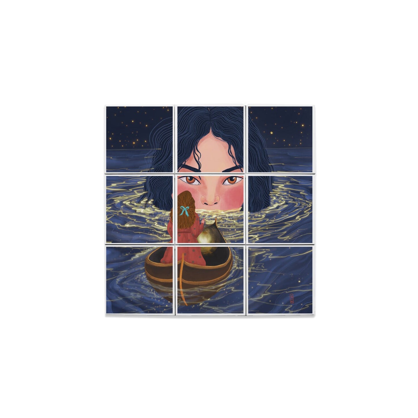 Ceramic Tiles - Dawn, Two Lovers, Night and Day